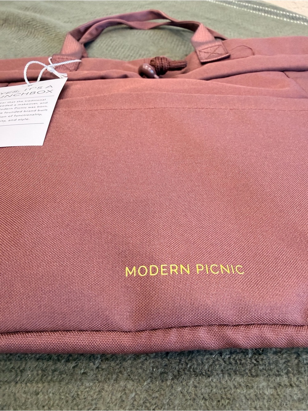 NWT Drawstring Lunch Tote Bag - Dusty Rose - Picture 4 of 8